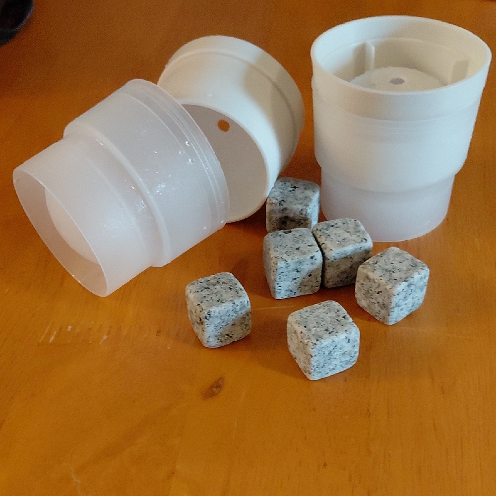 White Ice Cube Molds with Gray Stones